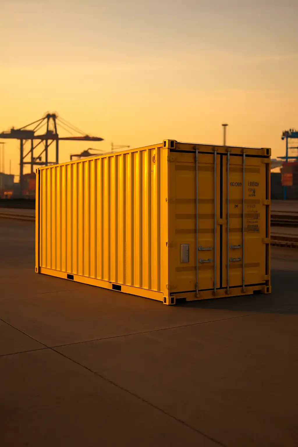 20 Fuß Container auf einem intermodalen Containerterminal